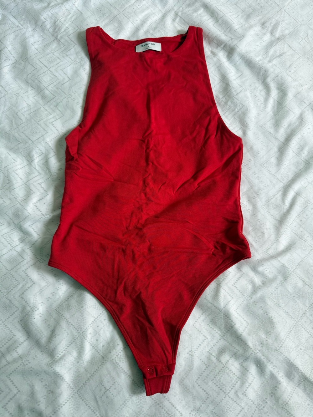 Babaton Red Sleeveless Bodysuit
